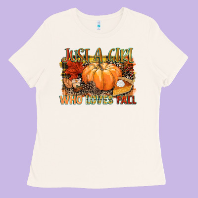 Just A Girl Who Loves Fall Ladies Tee Designed By Nancycooperartshop