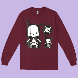 Pochacco Skeleton Halloween Shirt Long Sleeve Tee Designed By Longcreatives