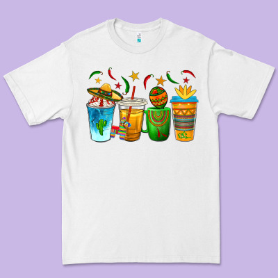 Cinco De Mayo Coffee Cups Premium Tee Designed By Texasbilliewilder