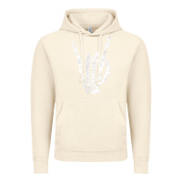 Vintage Artic Rock Hand Sign Skeleton Rock N Roll Halloween Faux Pocket Vintage Hoodie - longCreatives