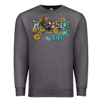 Charcoal Heather western rodeo bullfighter  life turquoise's gemstones arrow sunflowers Premium Sweatshirt - BarkalooDesign