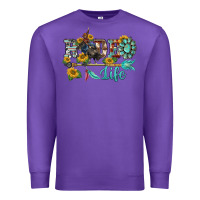 Purple western rodeo bullfighter  life turquoise's gemstones arrow sunflowers Premium Sweatshirt - BarkalooDesign