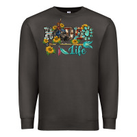 Smoke western rodeo bullfighter  life turquoise's gemstones arrow sunflowers Premium Sweatshirt - BarkalooDesign