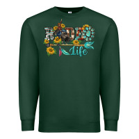 Sports Green western rodeo bullfighter  life turquoise's gemstones arrow sunflowers Premium Sweatshirt - BarkalooDesign
