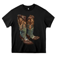 Black cowgirl boots Heavy Core Tee - RanaPortraitStore