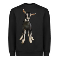 Black Hand Drawn Baby Alpine Goat Heavyweight Sweatshirt - LillyAllenDesigns