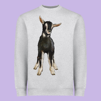 Hand Drawn Baby Alpine Goat Heavyweight Sweatshirt Designed By Lillyallendesigns