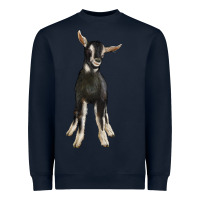 Navy Hand Drawn Baby Alpine Goat Heavyweight Sweatshirt - LillyAllenDesigns