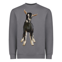 Storm Hand Drawn Baby Alpine Goat Heavyweight Sweatshirt - LillyAllenDesigns