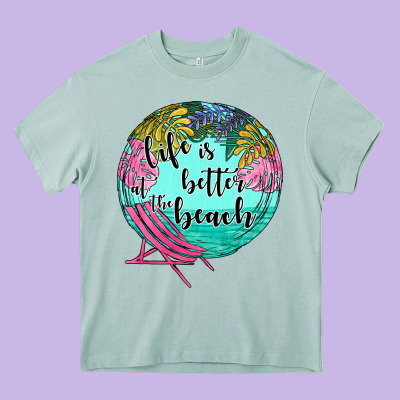 Life Is Better At The Beach Heavy Core Tee Designed By Jahusdesignshop
