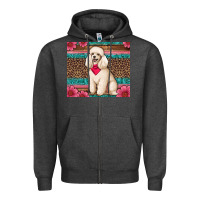 Charcoal Heather standart poodle floral Zipper Hoodie - Artiststas