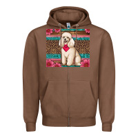 Chestnut standart poodle floral Zipper Hoodie - Artiststas