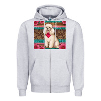 Heather Grey standart poodle floral Zipper Hoodie - Artiststas