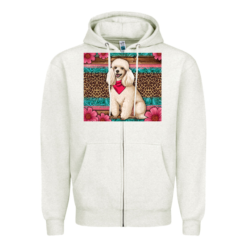 Standart Poodle Floral Zipper Hoodie by Artiststas | Teevron