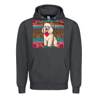Smoke standart poodle floral Zipper Hoodie - Artiststas