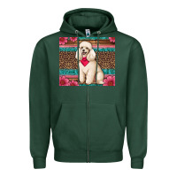 Sports Green standart poodle floral Zipper Hoodie - Artiststas