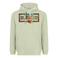 Matcha she is blesssed floral Heavyweight Hoodie - BarkalooDesign