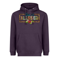 Plum she is blesssed floral Heavyweight Hoodie - BarkalooDesign