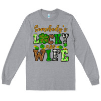Heather Grey St. Patrick's Somebody’s lucky ass wife Long Sleeve Tee - OliviaCreatesArt