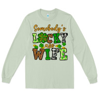 Matcha St. Patrick's Somebody’s lucky ass wife Long Sleeve Tee - OliviaCreatesArt