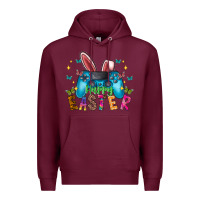 Burgundy Happy Easter Gamer Premium Hoodie - CowhideDigitalArt