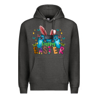 Charcoal Heather Happy Easter Gamer Premium Hoodie - CowhideDigitalArt
