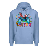 Colony Blue Happy Easter Gamer Premium Hoodie - CowhideDigitalArt