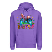 Purple Happy Easter Gamer Premium Hoodie - CowhideDigitalArt