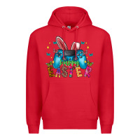Red Happy Easter Gamer Premium Hoodie - CowhideDigitalArt