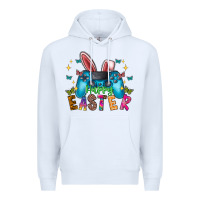 White Happy Easter Gamer Premium Hoodie - CowhideDigitalArt