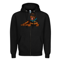 Black rottweiler Zipper Hoodie - Artiststas