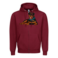 Burgundy rottweiler Zipper Hoodie - Artiststas