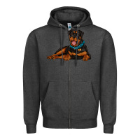 Charcoal Heather rottweiler Zipper Hoodie - Artiststas