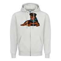 Dove Grey rottweiler Zipper Hoodie - Artiststas