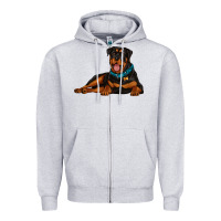 Heather Grey rottweiler Zipper Hoodie - Artiststas