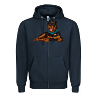 Navy rottweiler Zipper Hoodie - Artiststas