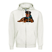 Oatmeal Heather rottweiler Zipper Hoodie - Artiststas