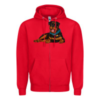 Red rottweiler Zipper Hoodie - Artiststas