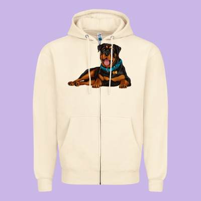 Rottweiler Zipper Hoodie Designed By Artiststas