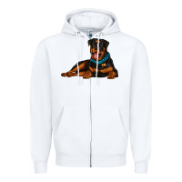 White rottweiler Zipper Hoodie - Artiststas