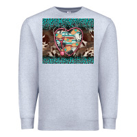 Heather Grey western nurse stethoscope turquoise leopardes Premium Sweatshirt - BarkalooDesign
