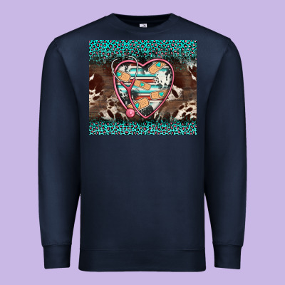 Western Nurse Stethoscope Turquoise Leopardes Premium Sweatshirt Designed By Barkaloodesign