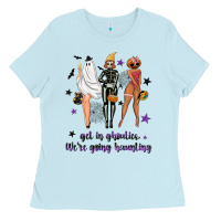 Baby Blue Get in ghoulies were going haunting Ladies Tee - NancyCooperArtShop