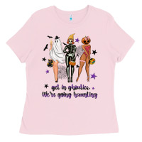 Bubblegum Pink Get in ghoulies were going haunting Ladies Tee - NancyCooperArtShop