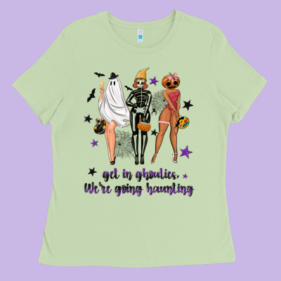 Get In Ghoulies Were Going Haunting Ladies Tee Designed By Nancycooperartshop