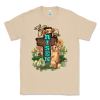 Mushroom He is risen Bunny Cross Easter Day Classic Tee - HowdyJamesFarm