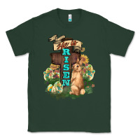 Sports Green He is risen Bunny Cross Easter Day Classic Tee - HowdyJamesFarm
