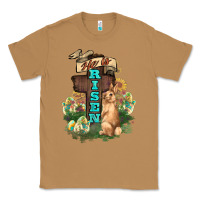 Toasted Coconut He is risen Bunny Cross Easter Day Classic Tee - HowdyJamesFarm