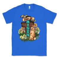 True Royal He is risen Bunny Cross Easter Day Classic Tee - HowdyJamesFarm
