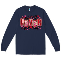 Navy Valentine's Day lover Long Sleeve Tee - FaDigitalArtStudio